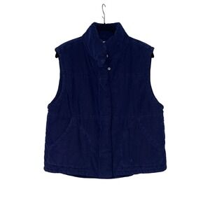 Mod-O-Doc Navy Blue Corduroy Puffer Vest Womens Large‎